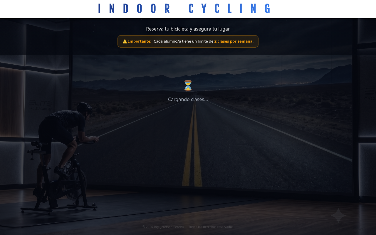 Indoor Cycling - Captura del proyecto